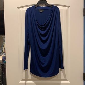 Karen Kane Dark Blue draped cowl neck top